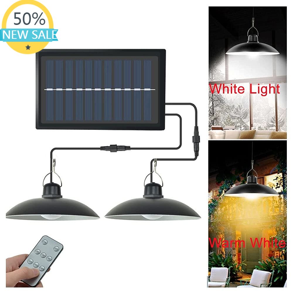 Smart Garden Sheds - Zonne-hanglamp met dubbele kop, waterdicht, 4800mAh,