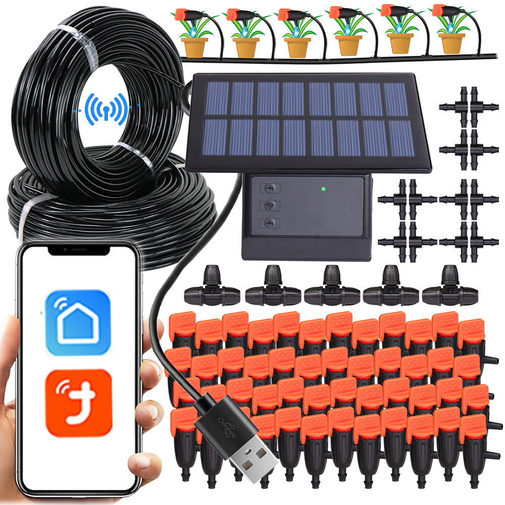 Smart Garden Domes - Tuya Wifi-Compatibiliteit Zonne-Energie Timer Smart Druppel